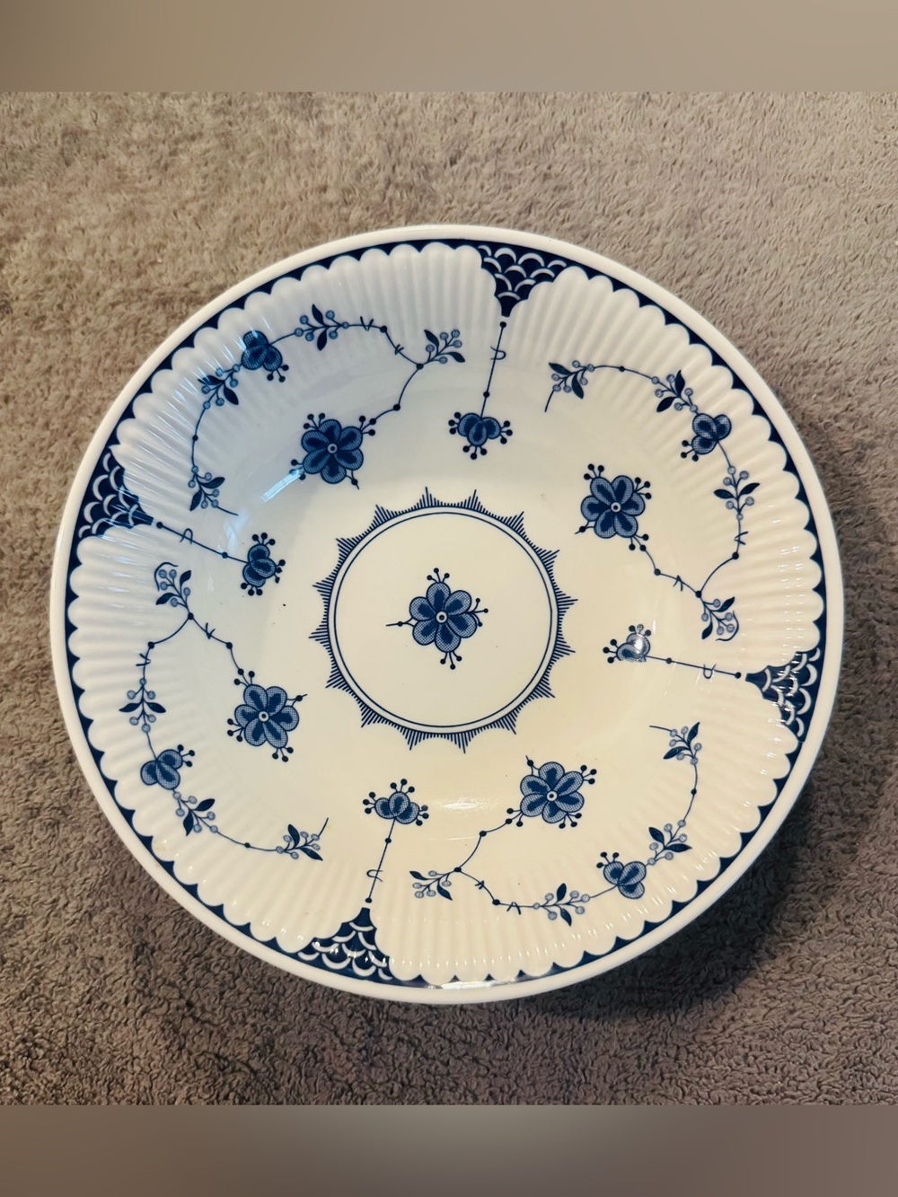 White & Blue Floral Ceramic Trinkit Dish